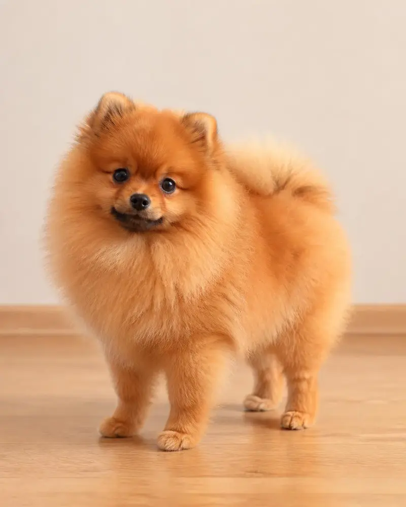 Filhote de Spitz Alemão (Lulu da Pomerânia) de pelagem laranja