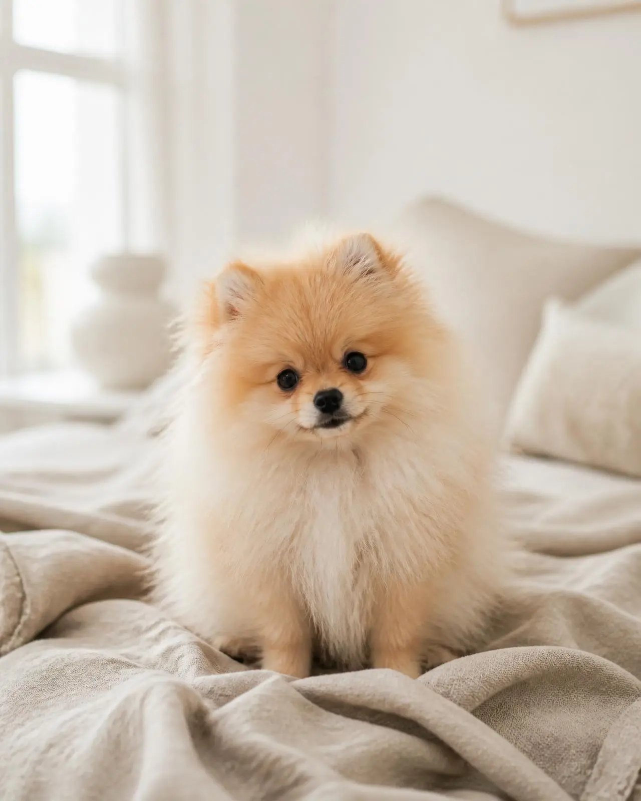 Filhote de Spitz Alemão (Lulu da Pomerânia) de pelagem laranja
